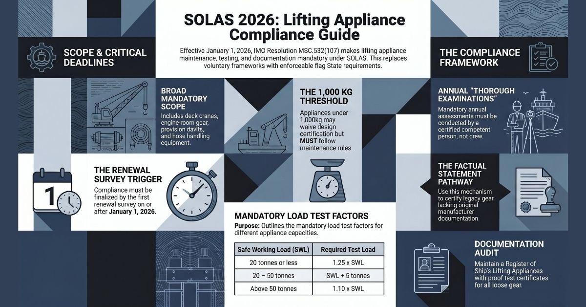 SOLAS lifting appliances regulation 2026